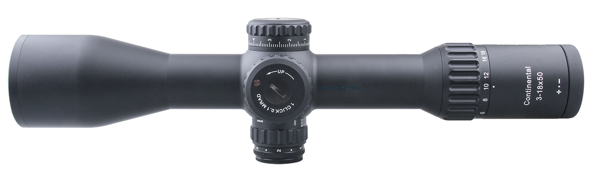 Vector Optics Continental 3-18x50 HD FFP Hunting Riflescope 1/10 MIL Yellow Angel