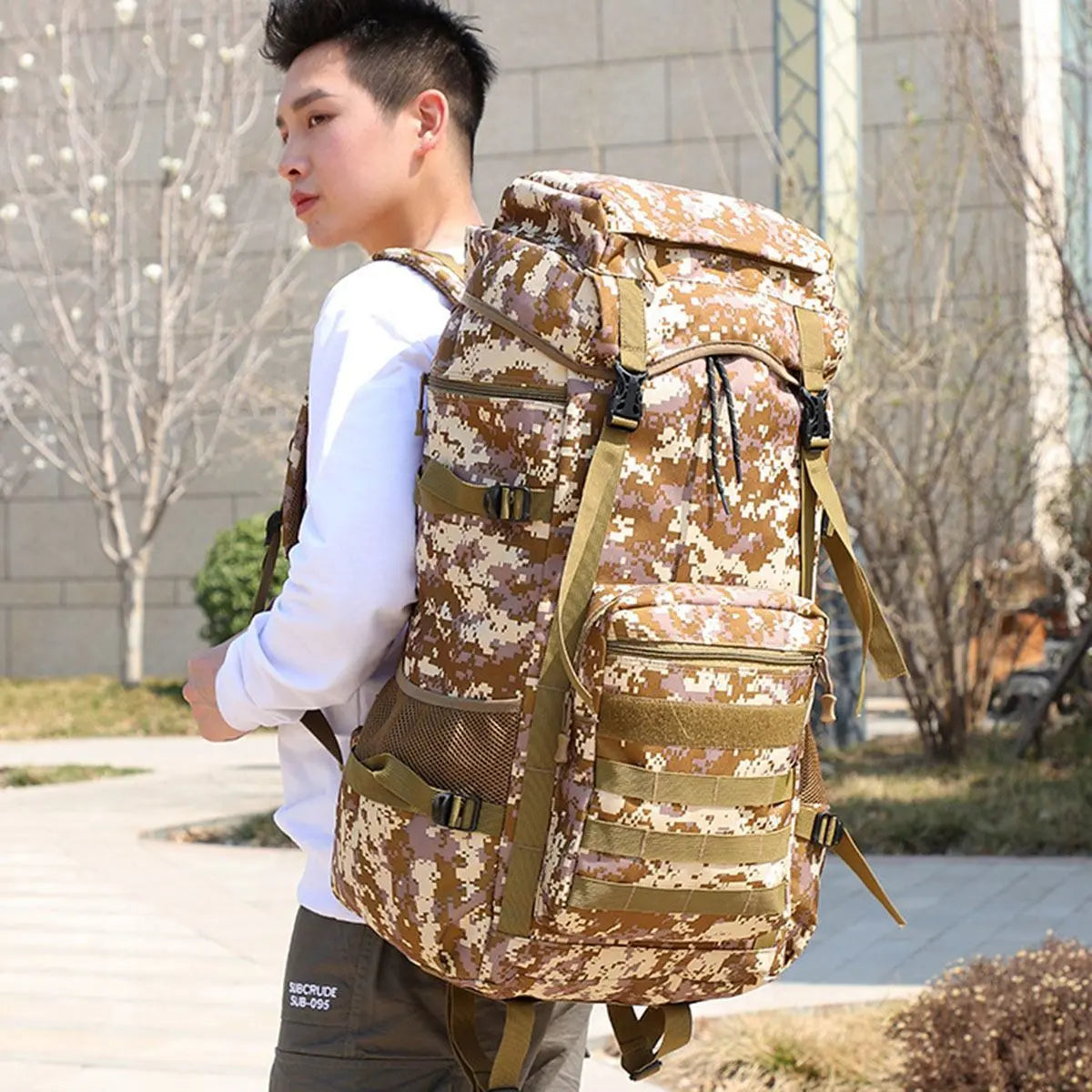 Waterproof Outdoor Camping 70L Military Backpack Yellow Pandora