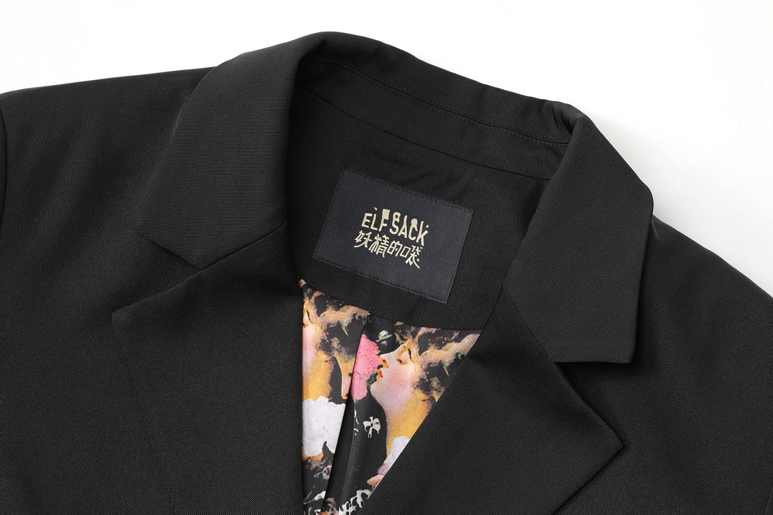 Solid Single Breasted Korean Blazer Women Jacket,Spring Vintage Floral Yellow Angel