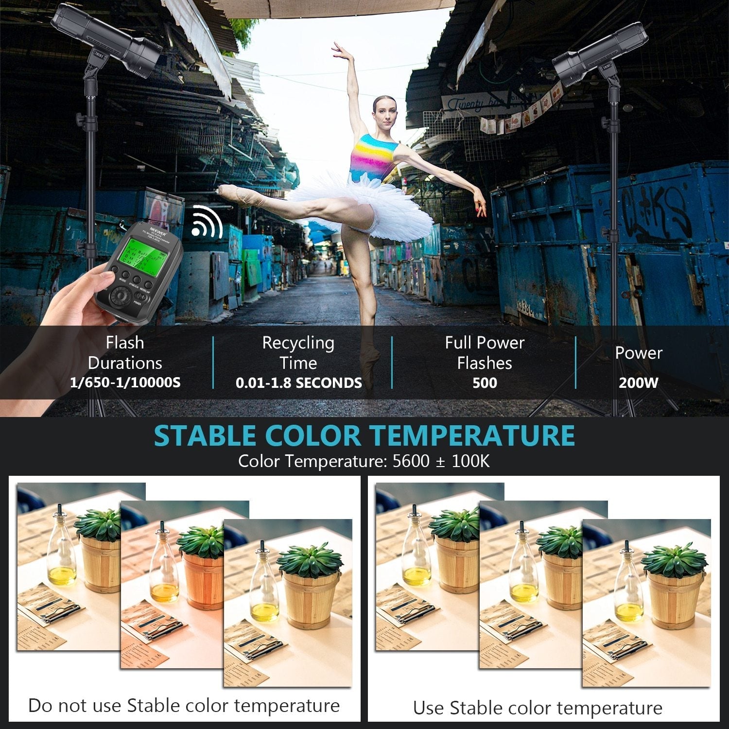 VISION2 200Ws 2.4G TTL Flash Strobe For Sony DSLR Cameras,1/8000 HSS Yellow Angel