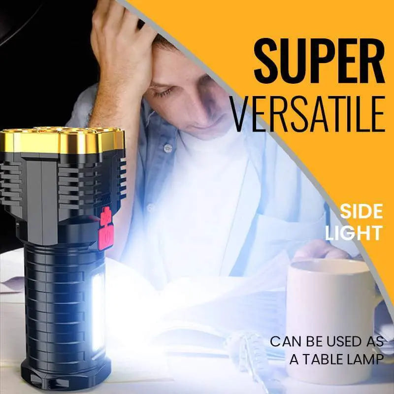 Ultra Bright Waterproof Outdoor LED Flashlight with Side Lamp Yellow Pandora