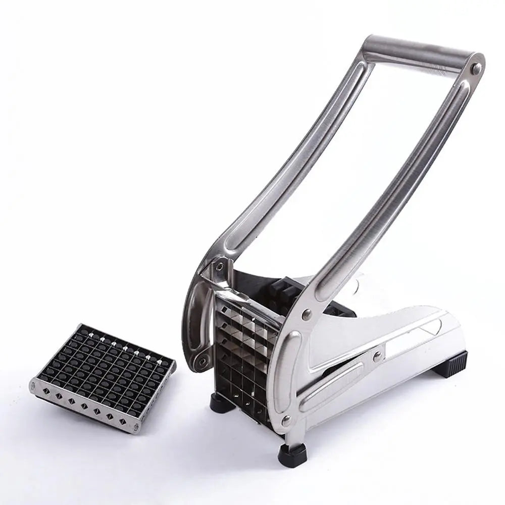 Stainless Steel French Fries and Potato Cutter with 2 Different Blades Yellow Pandora