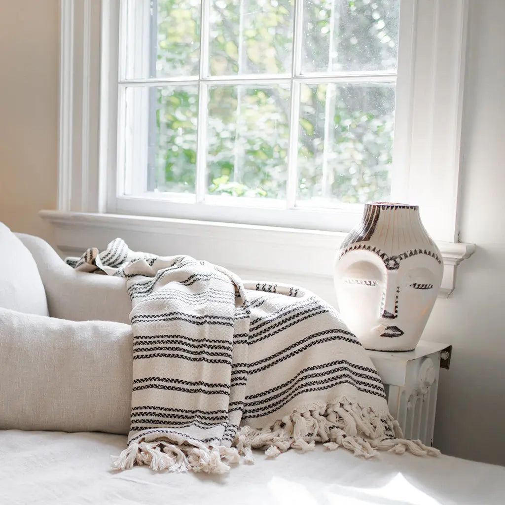 Woven Stripe Turkish Throw Ariel