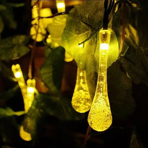 Dew Droplets 20 LED Solar Lights Falling Like Dew Salmon Lucky