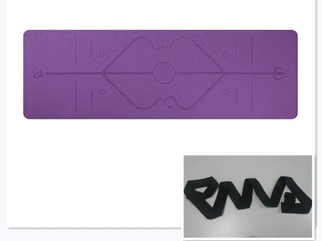 Non Slip TPE Yoga Mat Position Line Beginner Pink Lucy