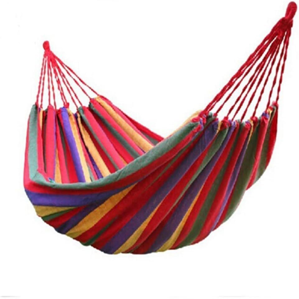 WoneNice™ – Double Cotton Hammock for 2 Persons, Spain Warehouse Carmine Juneberry
