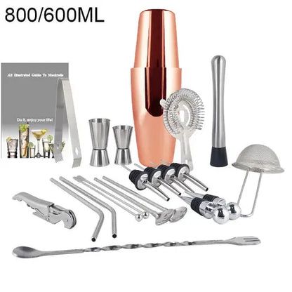 Boston Cocktail Shaker Bar Tools Wine Mixer Set Crimson Medea
