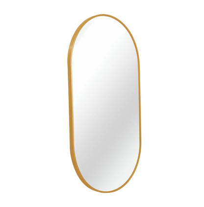 Gold 20 x 33 Inch Metal Oval  Mirror Sangria Beech