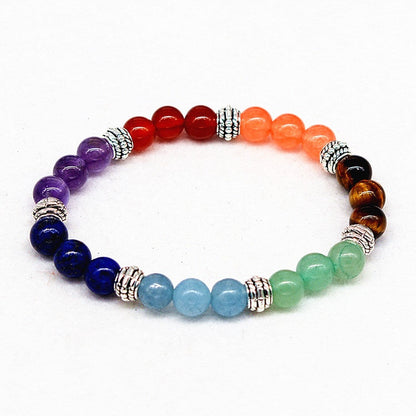 Natural Stone Colorful Chakra Energy Yoga Bracelet Pink Lucy