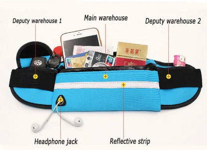 Velocity Water-Resistant Sports Running Belt and Fanny Pack for Outdoo Black Lavender