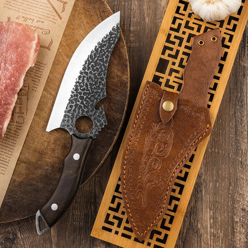 Steel Forging Ring Tactical Kitchen Knife Crimson Medea