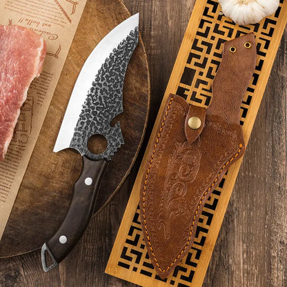 Steel Forging Ring Tactical Kitchen Knife Crimson Medea