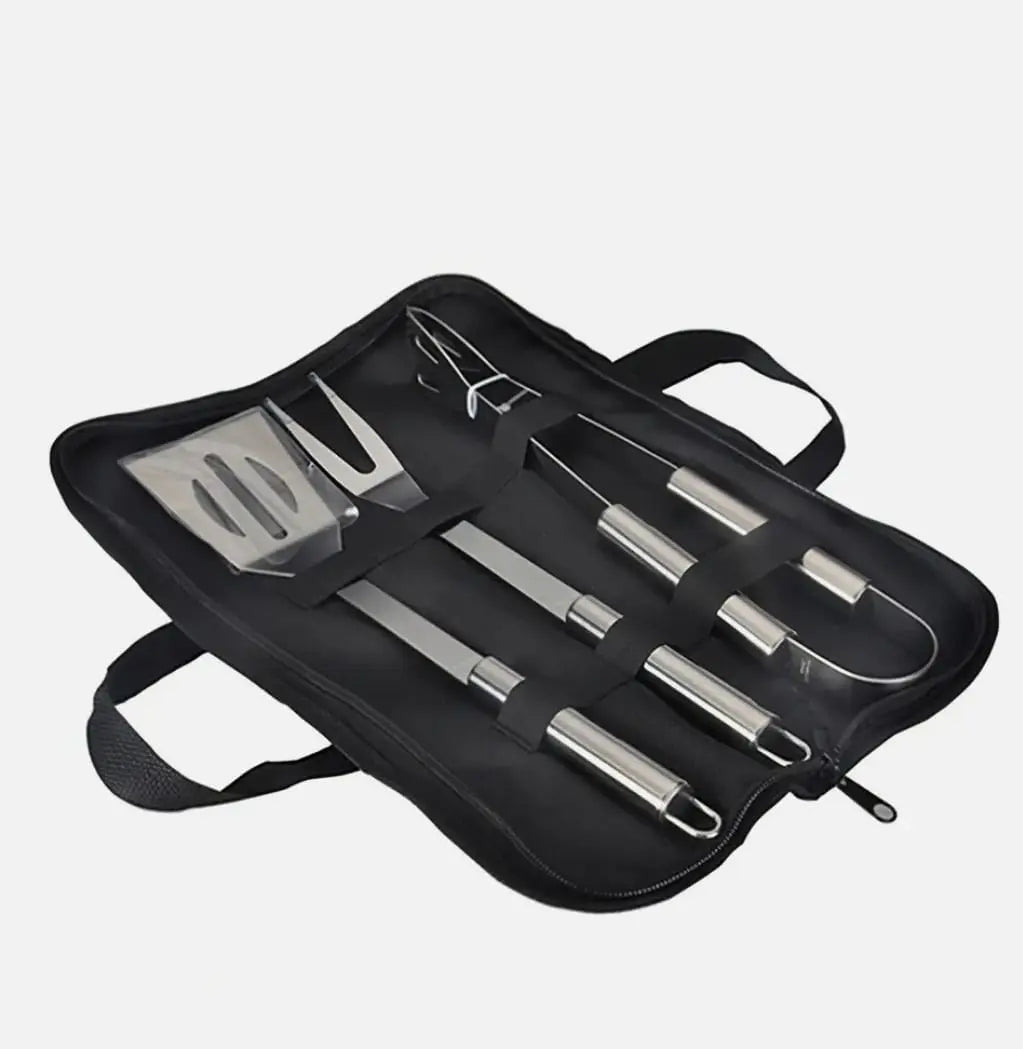 3 PCS Stainless Steel BBQ Grill Utensils Set Yellow Pandora
