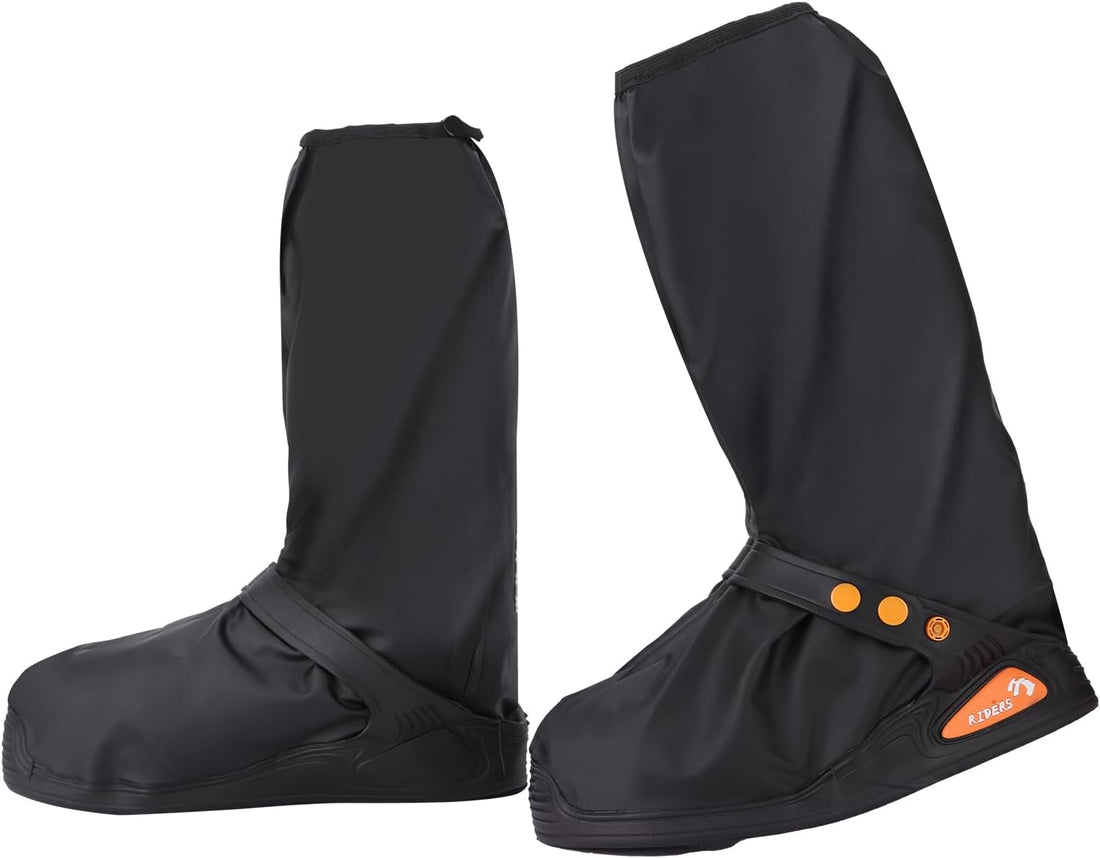 Waterproof Shoe Covers with Reflector, Unisex Rain Shoe Covers, Reusable Overshoes, Anti-Slip Durable PVC Shoe Covers(Large)