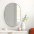 Silver 20 x 28 Inch Metal Oval  Mirror Sangria Beech