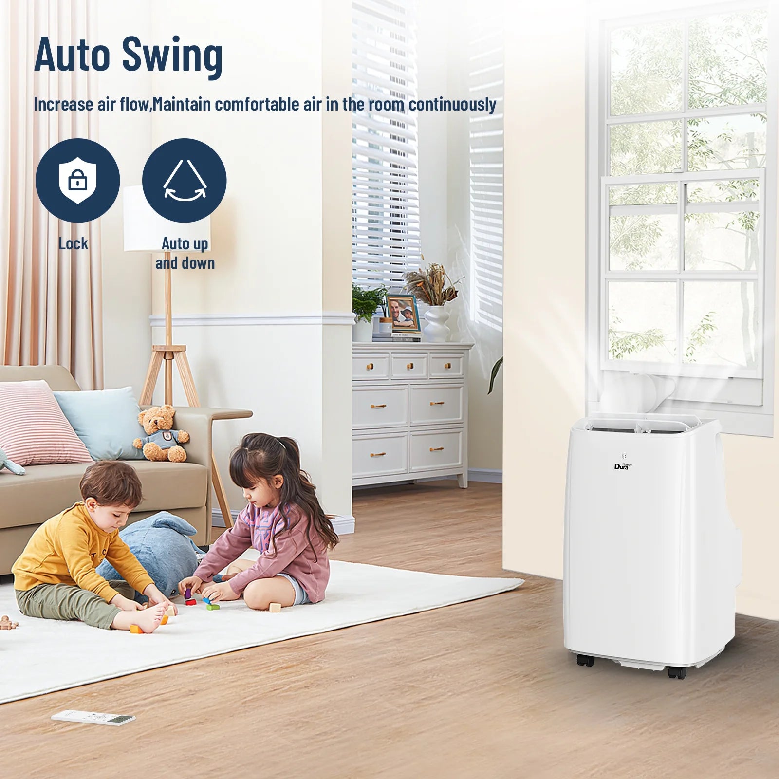 Portable Air Conditioner 10000BTU with Dehumidifier, Fan, Cool, for Room Ups to 300Sq.Ft, 6300BTU SACC