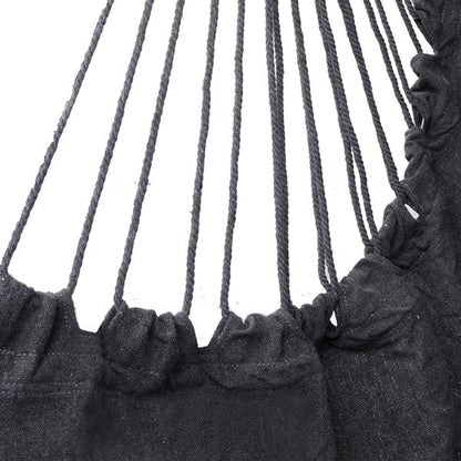 LuneluX – Boho Hanging Chair with Fringe &amp; Cushions (Gray) Carmine Juneberry