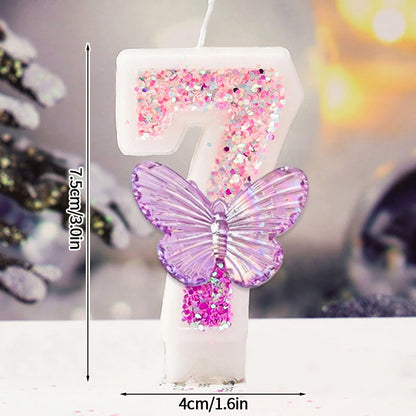 3D Number Cake Decorating Candle Pink Glitter Birthday Candles Digital Candle Cake Topper Birthday Party Anniversary Cake Decor