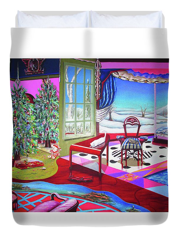 Christmas Painting - Duvet Cover Lavender Coco
