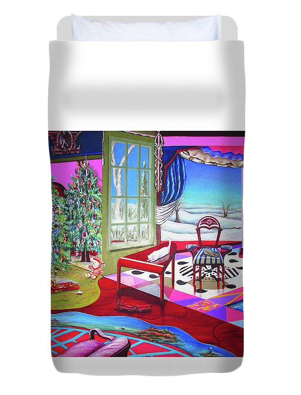 Christmas Painting - Duvet Cover Lavender Coco