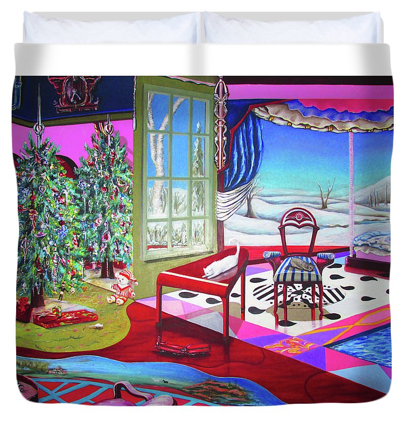 Christmas Painting - Duvet Cover Lavender Coco