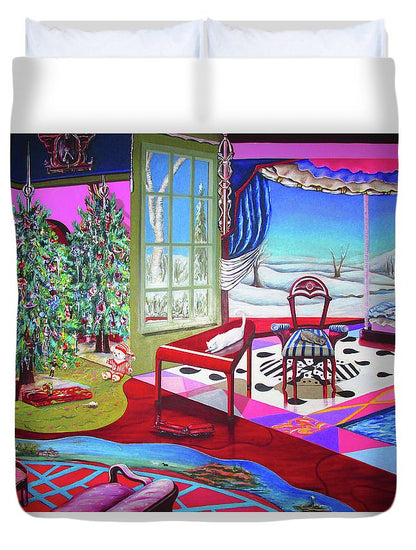 Christmas Painting - Duvet Cover Lavender Coco