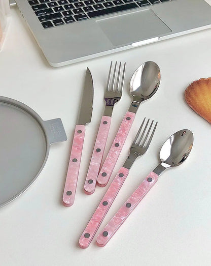 10-Pcs Sleek Modern Pinky Flatware Silverware Flatware Set Inspecial Home