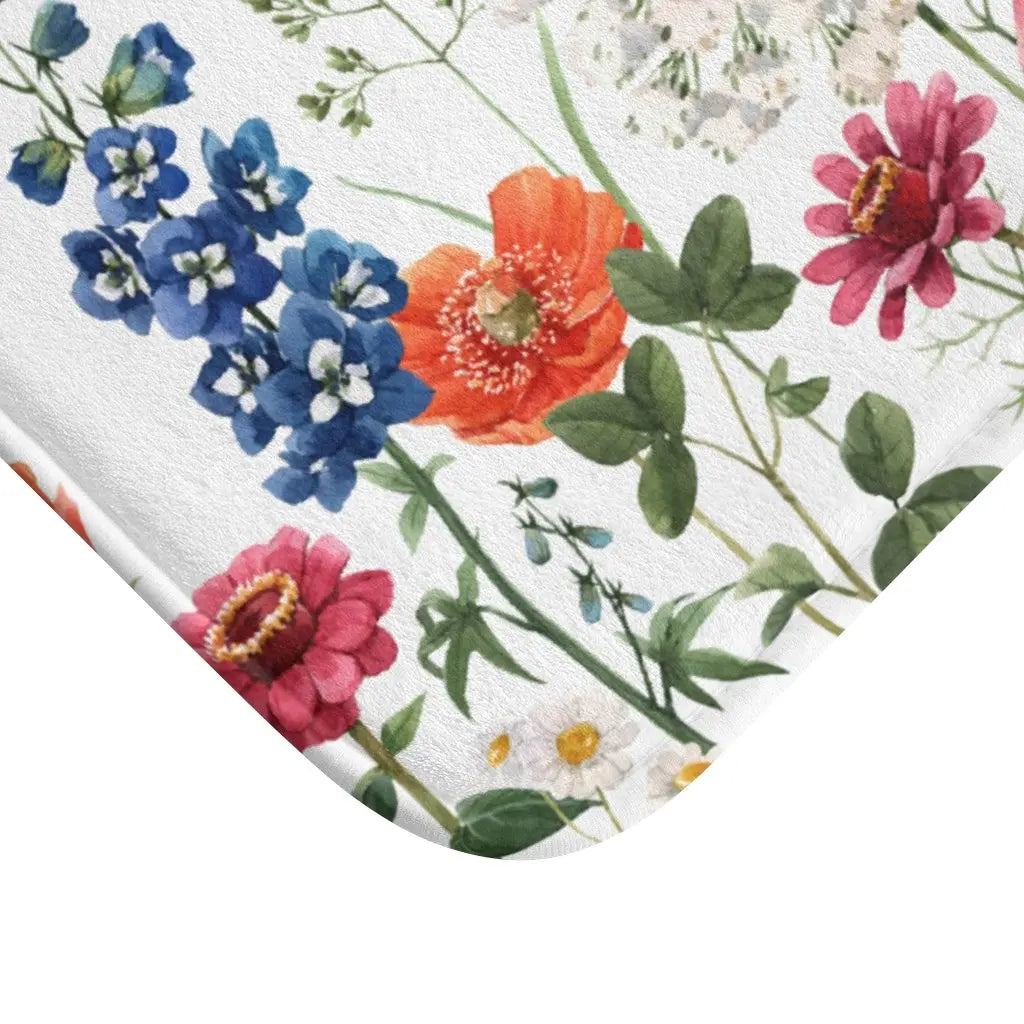 Spring Floral Garden Bath Mat Decor Rug Yellow Pandora