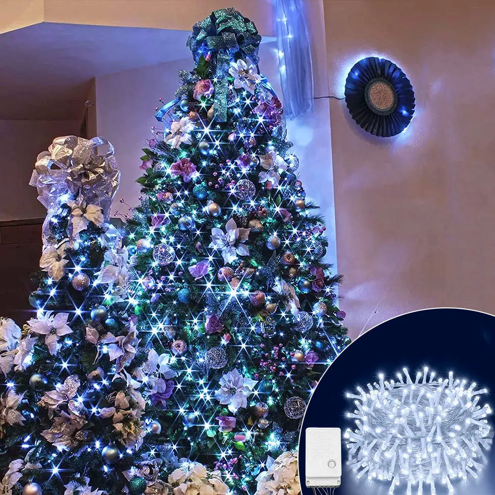 Halloween Christmas Lights Outdoor Decorations 100 LED 33Ft 8 Modes Pink Iolaus