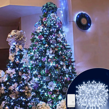 Halloween Christmas Lights Outdoor Decorations 100 LED 33Ft 8 Modes Pink Iolaus