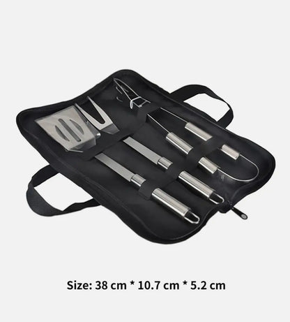 3 PCS Stainless Steel BBQ Grill Utensils Set Yellow Pandora