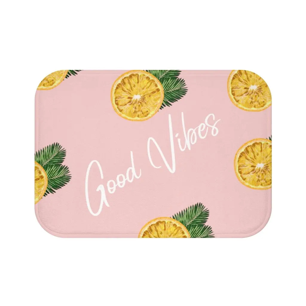 Good Vibes Lemon Bath Mat Yellow Pandora