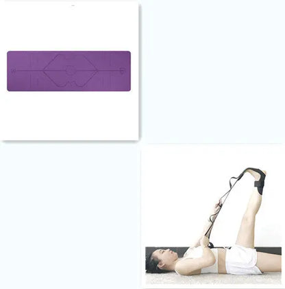 Non Slip TPE Yoga Mat Position Line Beginner Pink Lucy