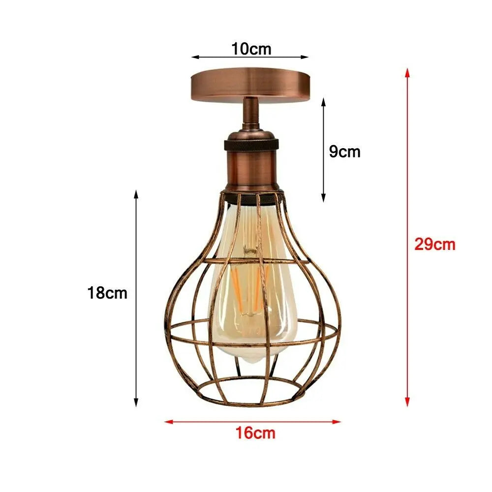 Vintage Industrial Flush Mount Ceiling Lamp Fittings~3666 Sangria Angel
