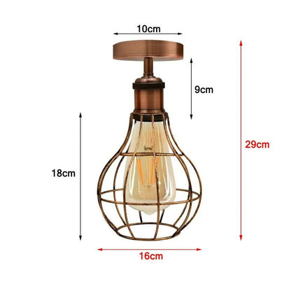Vintage Industrial Flush Mount Ceiling Lamp Fittings~3666 Sangria Angel