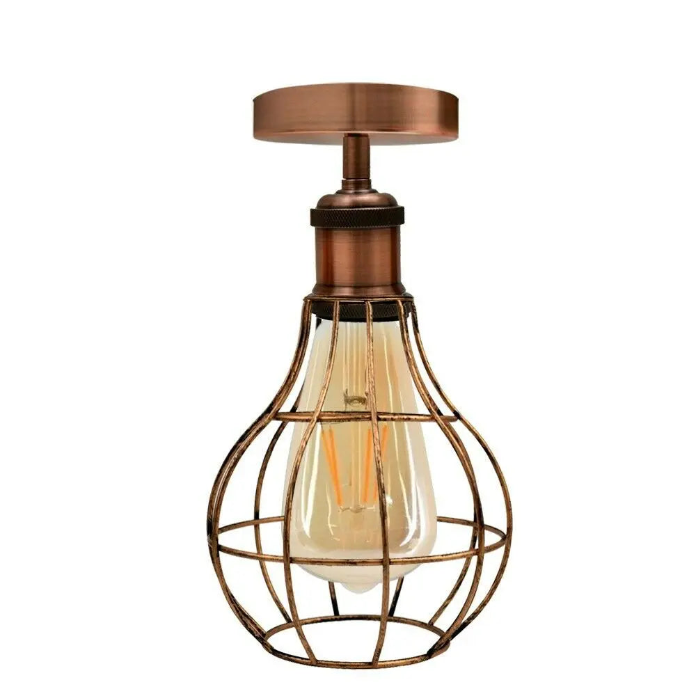 Vintage Industrial Flush Mount Ceiling Lamp Fittings~3666 Sangria Angel