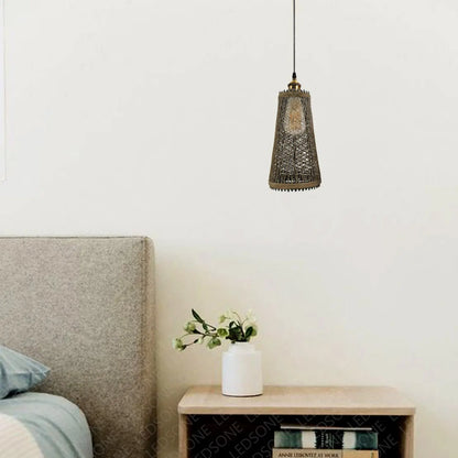 Natural Rattan Style Ceiling Pendant Light Shade E27 Base Handmade Sangria Angel