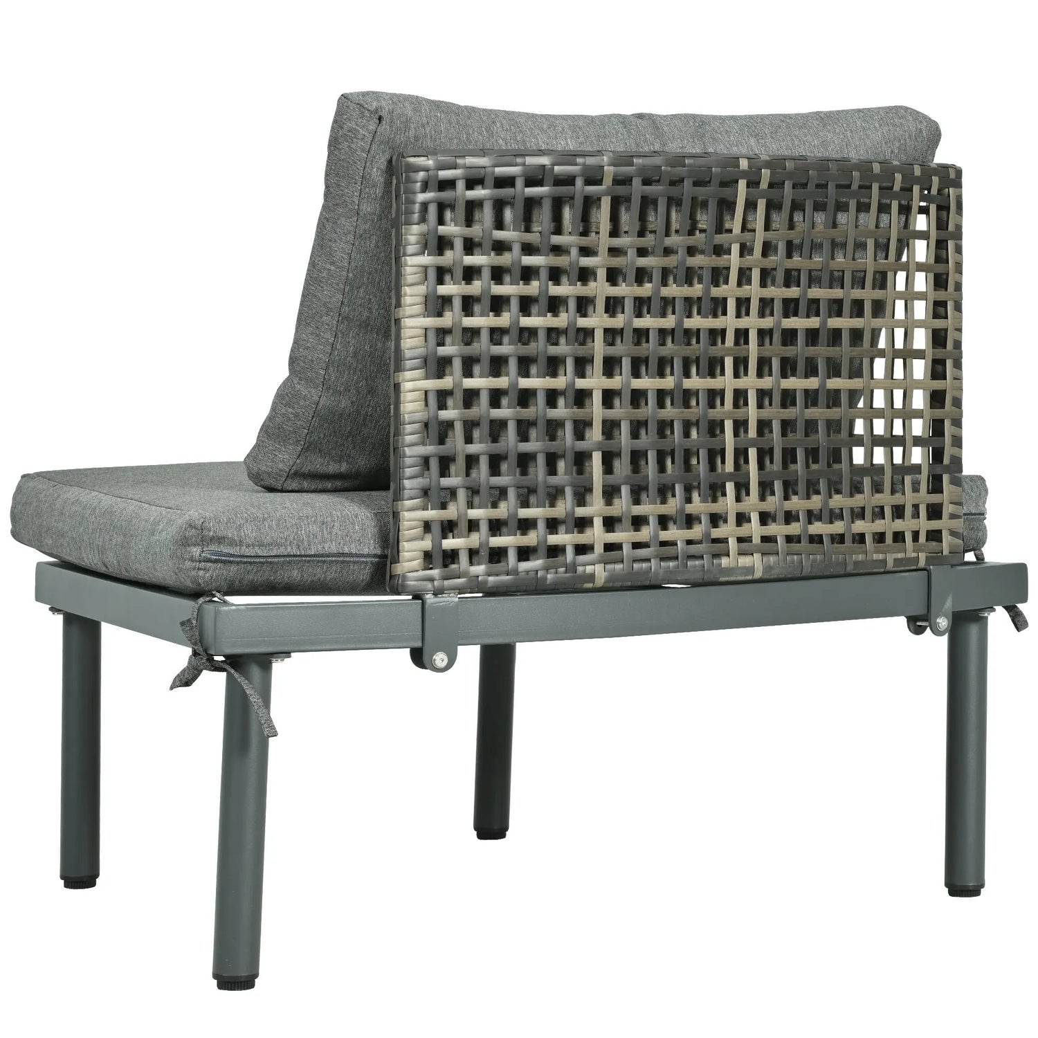 6-Piece Patio Sofa Furniture Set, Half Moon Outdoor Sectional Sofa Sangria Beech