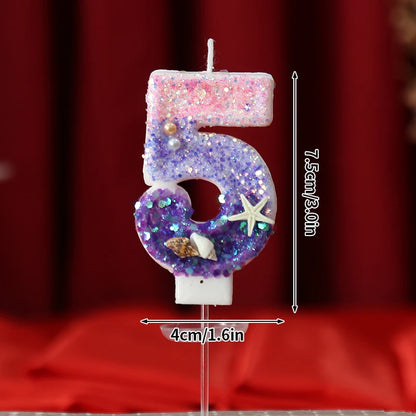 3D Number Cake Decorating Candle Pink Glitter Birthday Candles Digital Candle Cake Topper Birthday Party Anniversary Cake Decor