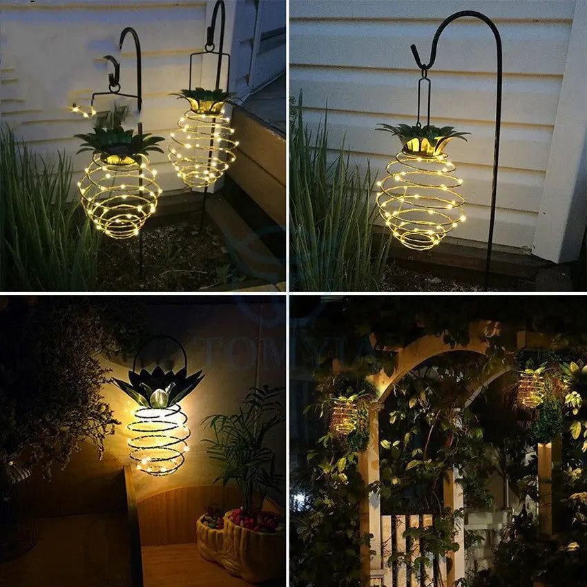 Outdoor Waterproof Garden Pineapple Solar Lights Path Lights Maroon Asteria