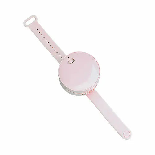 Portable Wrist Fan Mirror Leafless USB Rechargeable 3 Speed Maroon Asteria