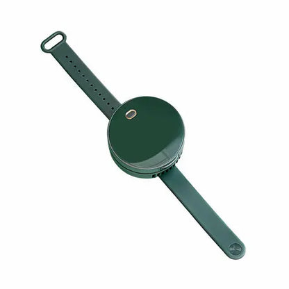 Portable Wrist Fan Mirror Leafless USB Rechargeable 3 Speed Maroon Asteria