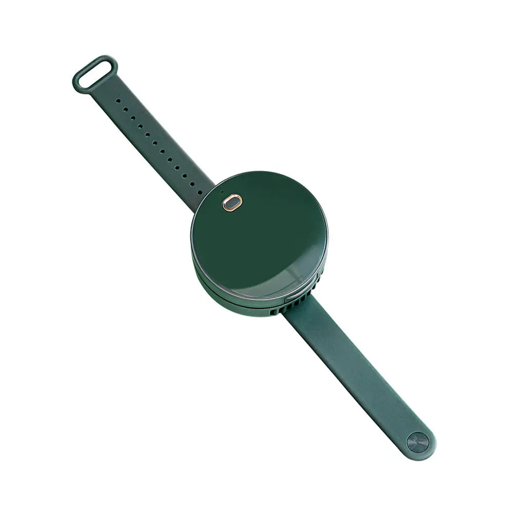 Portable Wrist Fan Mirror Leafless USB Rechargeable 3 Speed Maroon Asteria