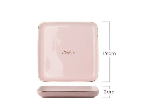 Light Luxury Ceramic Tableware Couple Tableware Crimson Medea