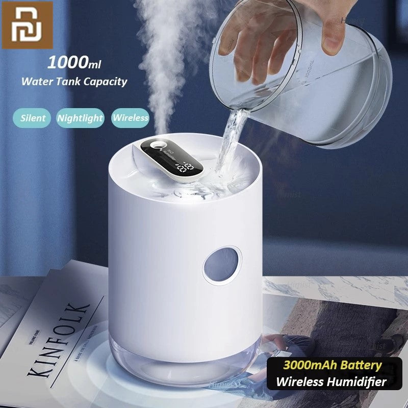 Air Humidifier Portable Wireless USB Water Mist Diffuser Maroon Asteria