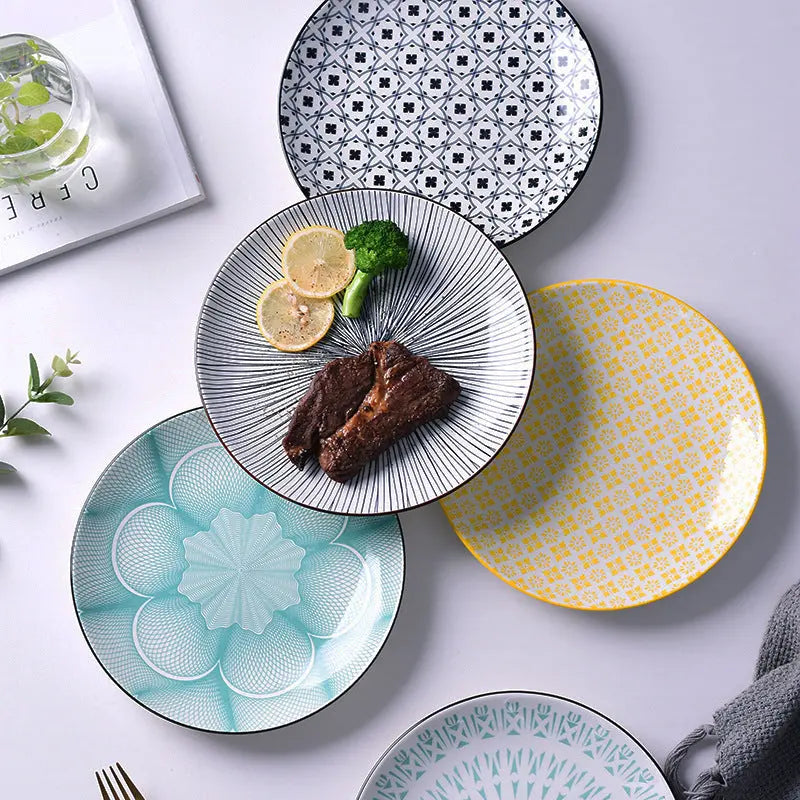 Home Creative Breakfast Plate Meal Plate Dinner Plate Sushi Tableware Crimson Medea