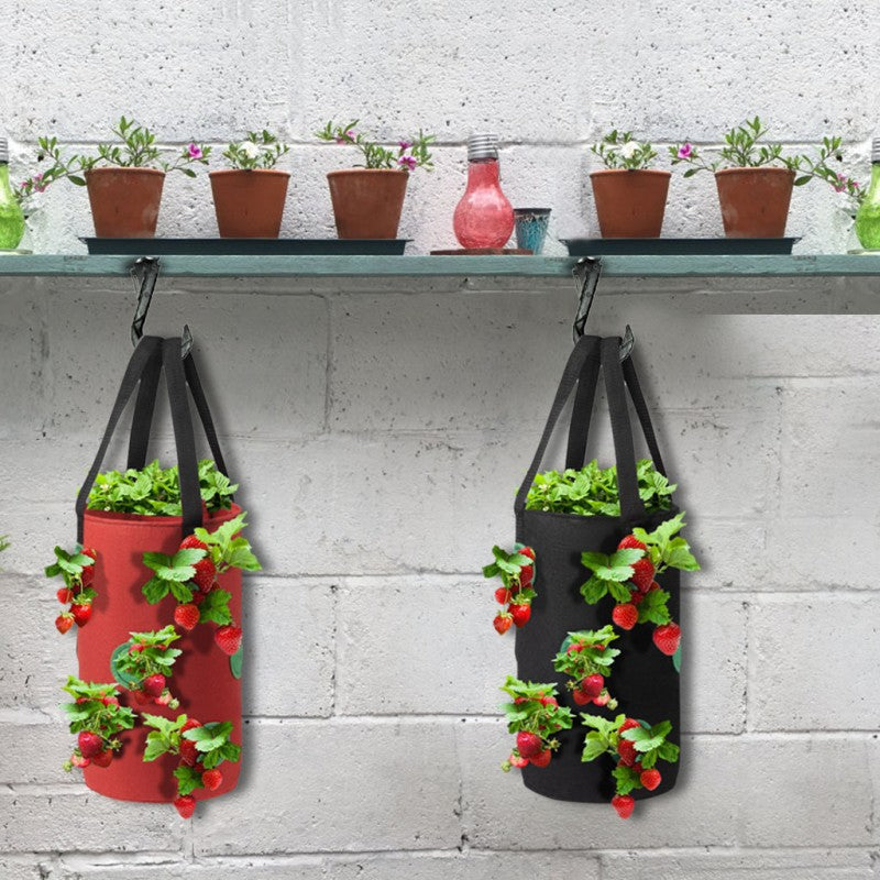 Strawberry Grow Bag Nonwoven Fabric Vertical Jardin Garden Maroon Asteria