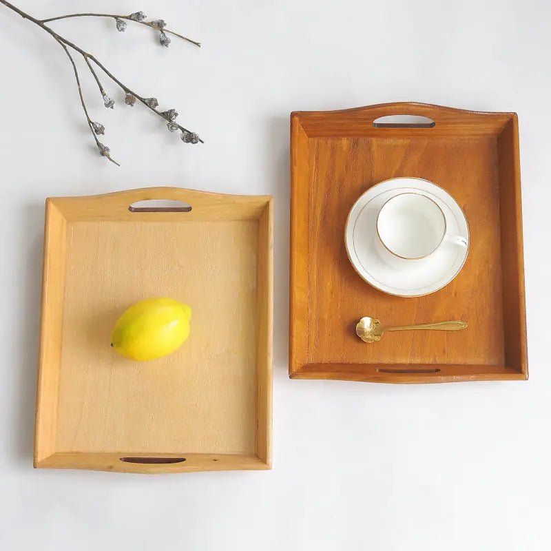 Retro Rectangular Wooden Serving Tray Tea Cutlery Trays Storage Pallet Crimson Medea