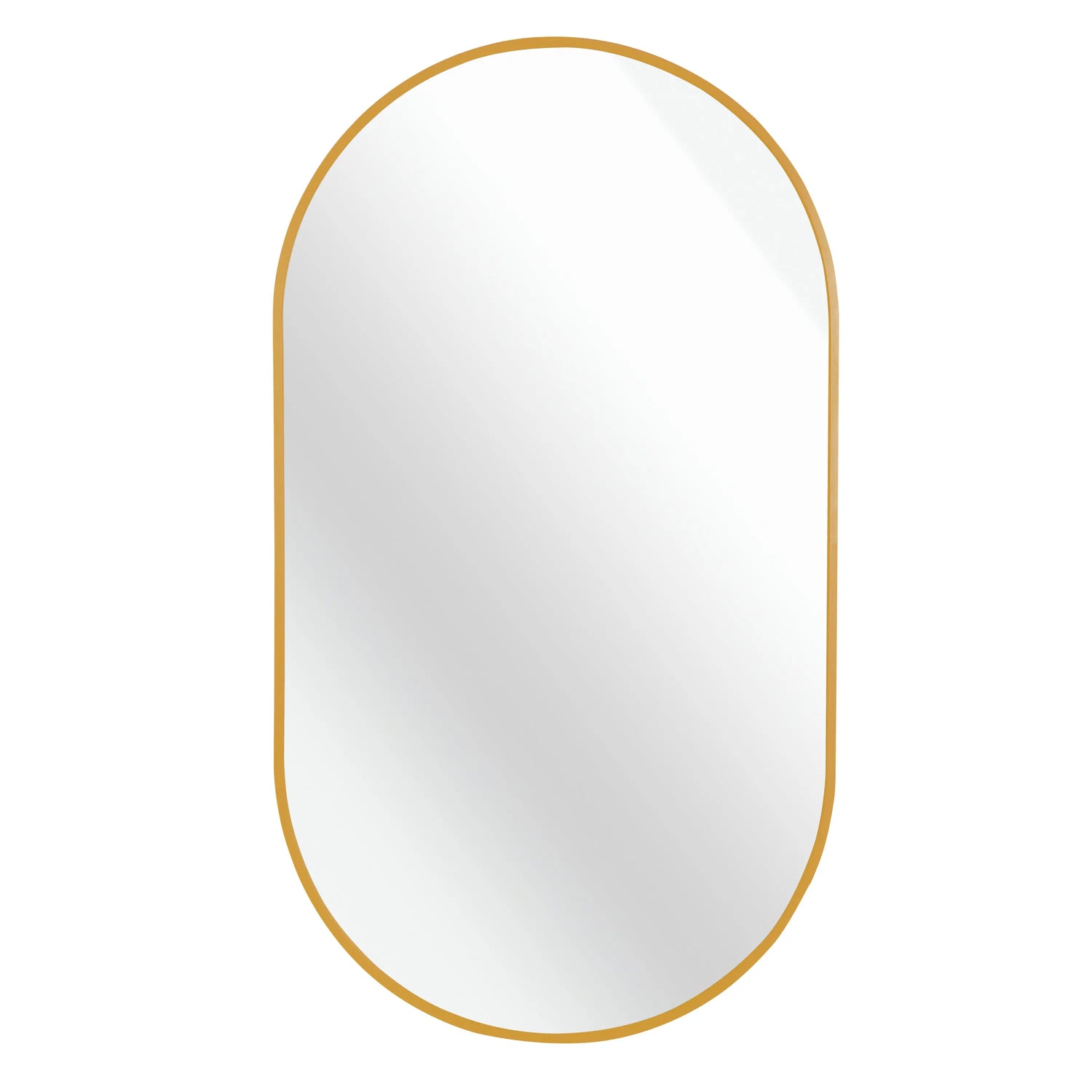 Gold 20 x 33 Inch Metal Oval  Mirror Sangria Beech