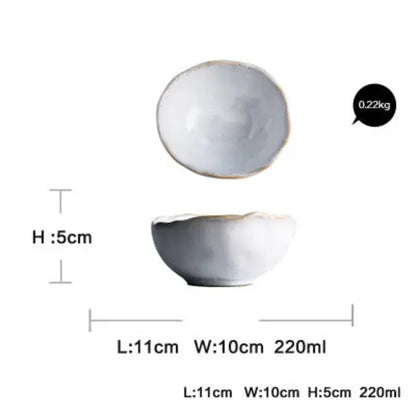 Irregular ceramic tableware Crimson Medea